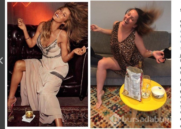 Ünlülerin fotoğraflarıyla dalga geçen kadın
