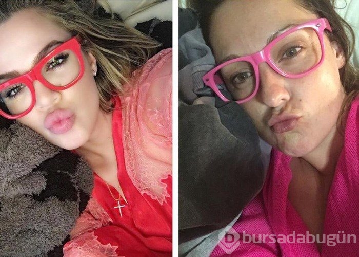 Ünlülerin fotoğraflarıyla dalga geçen kadın