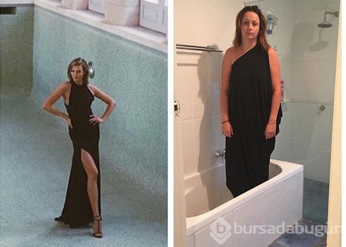Ünlülerin fotoğraflarıyla dalga geçen kadın