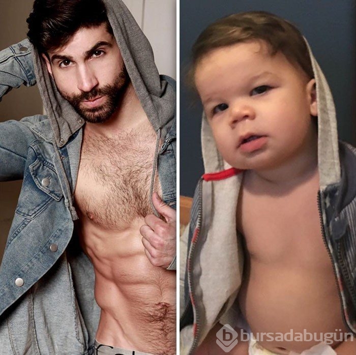 Bebek model amcası rakip oldu