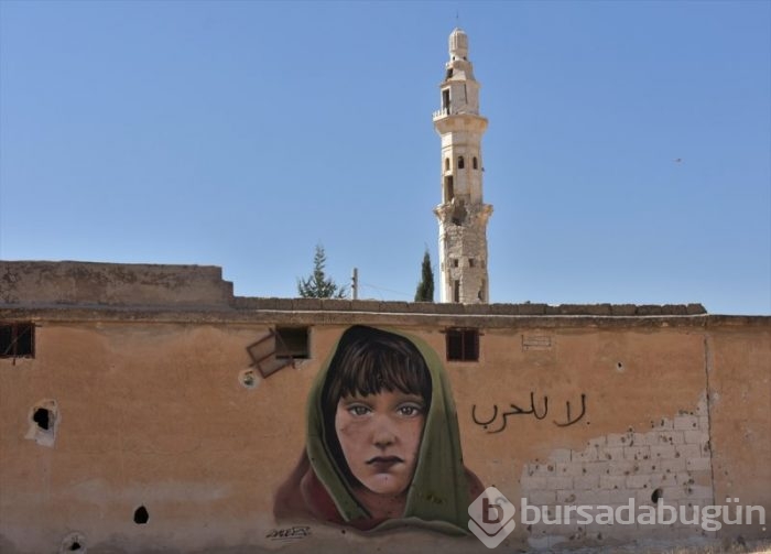 Türk grafiti sanatçıdan Suriye'de anlamlı çizimler