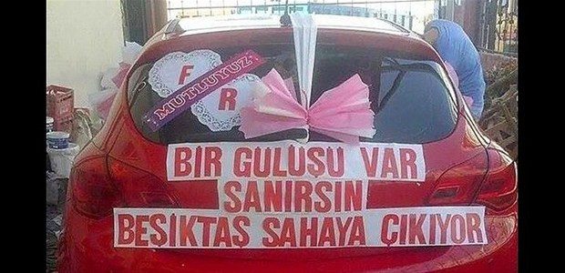 Gelin arabalarındaki ilginç yazılar