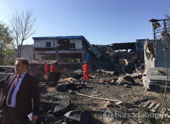 Bursa'da patlama bölgesi havadan böyle görüntülendi
