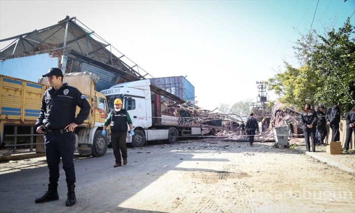 Bursa'da patlama bölgesi havadan böyle görüntülendi
