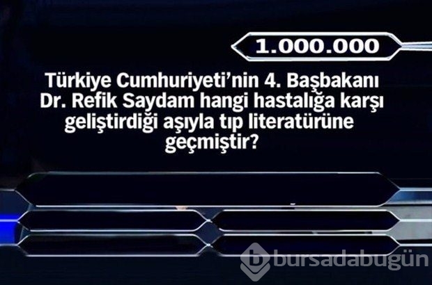 İşte 1 milyonluk 11 final sorusu