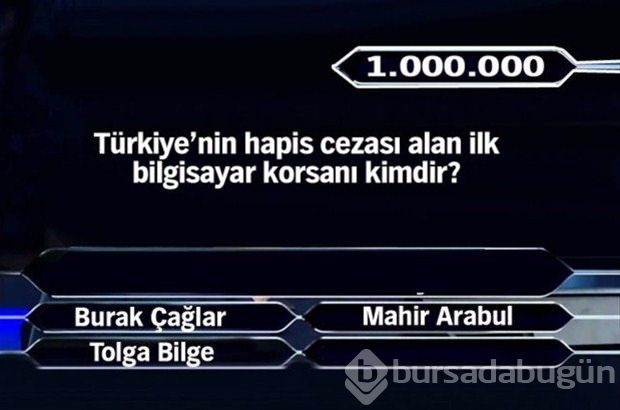İşte 1 milyonluk 11 final sorusu