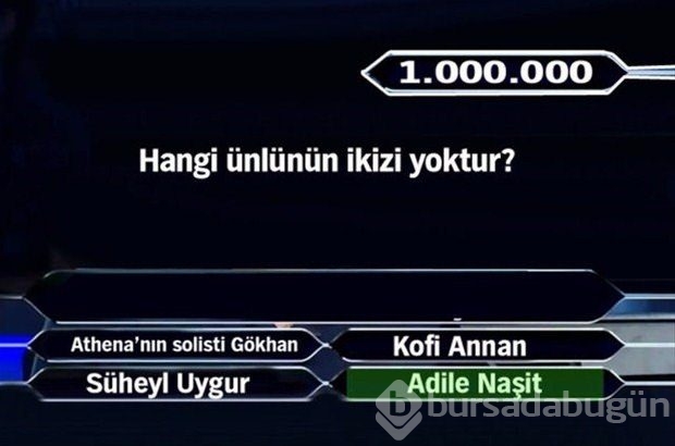 İşte 1 milyonluk 11 final sorusu