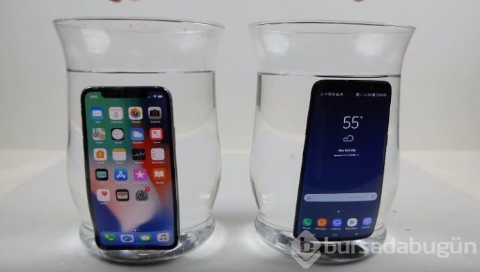 iPhone X'i su dolu kaba koyup, dondurdular!