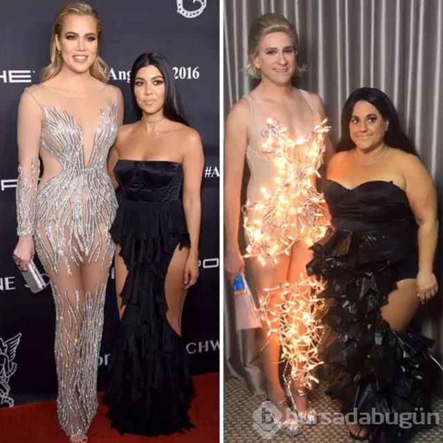 Ünlülerin fotoğraflarını taklit eden adam