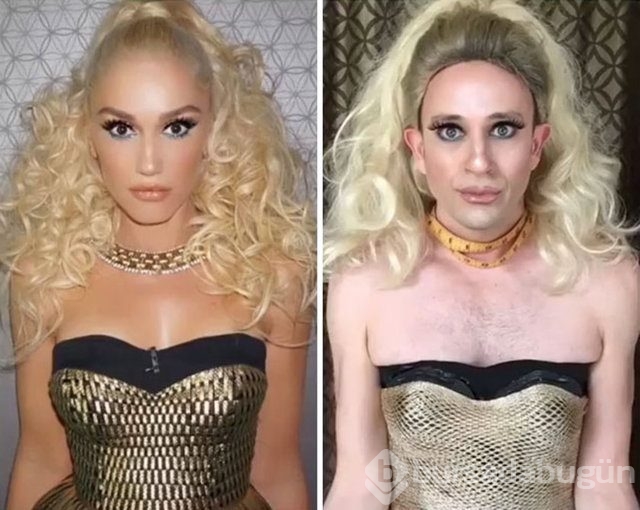 Ünlülerin fotoğraflarını taklit eden adam