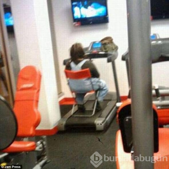 Spor salonun'dan ilginç görüntüler