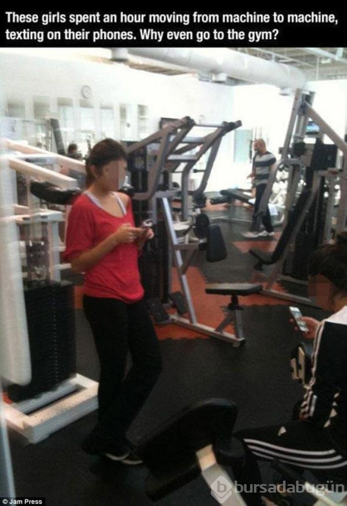 Spor salonun'dan ilginç görüntüler