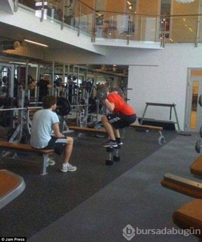 Spor salonun'dan ilginç görüntüler