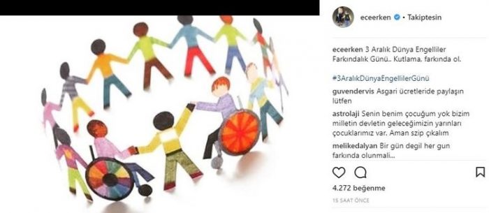 Ünlülerin Instagram paylaşımları (04.12.2017)