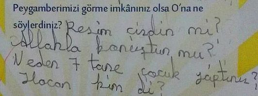 Çocukların verdiği ilginç cevaplar