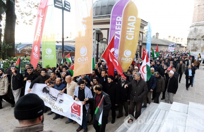 Bursa'da ABD'nin Kudüs'ü İsrail'in başkent olarak tanımasına tepki