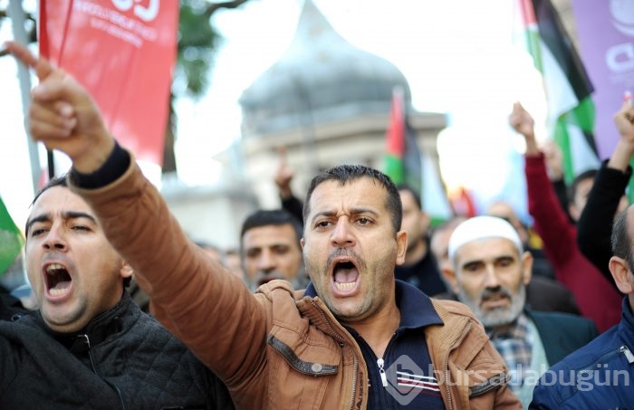 Bursa'da ABD'nin Kudüs'ü İsrail'in başkent olarak tanımasına tepki