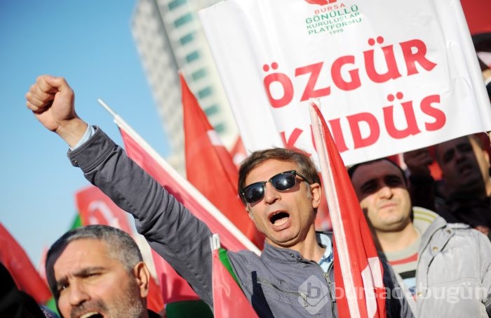 Bursa'da ABD'nin Kudüs'ü İsrail'in başkent olarak tanımasına tepki