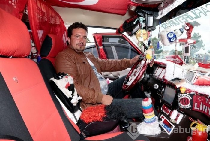 Otomobilini "Kartal Palas"a çevirdi