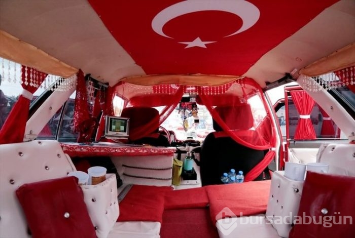 Otomobilini "Kartal Palas"a çevirdi