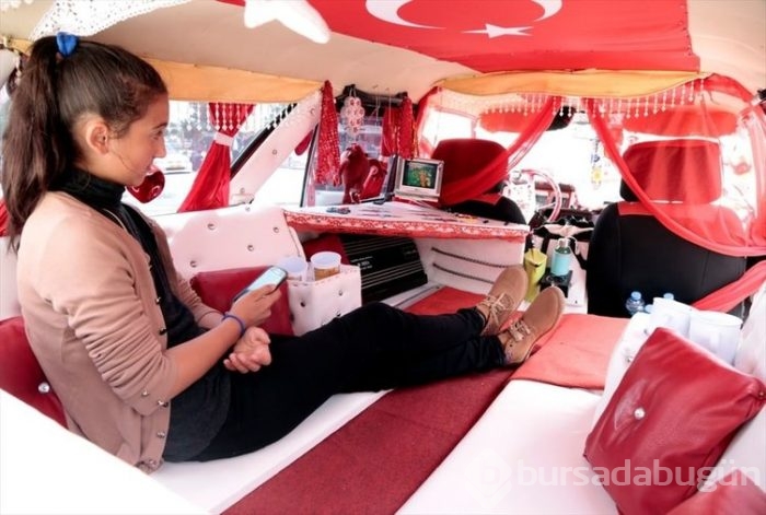 Otomobilini "Kartal Palas"a çevirdi