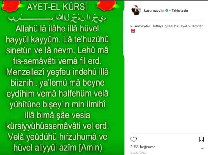 Ünlülerin Instagram paylaşımları (18.12.2017)