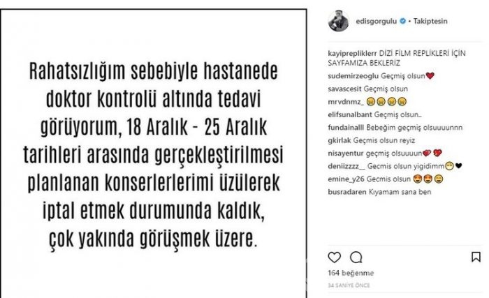 Ünlülerin Instagram paylaşımları (18.12.2017)