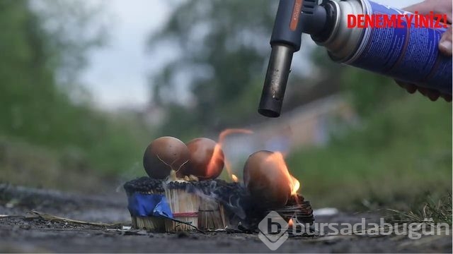 Kibrit çöpleri üzerinde tehlikeli hareketler!