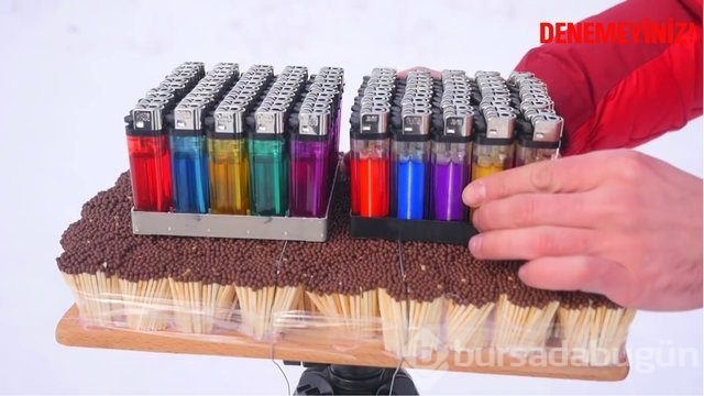 Kibrit çöpleri üzerinde tehlikeli hareketler!
