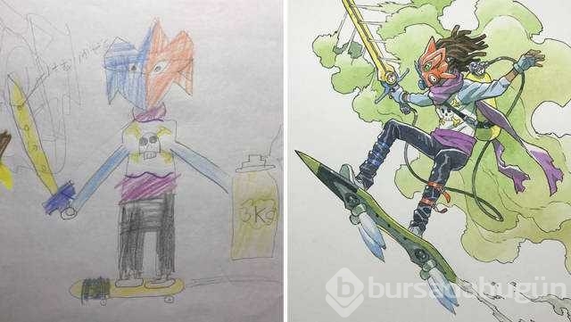 Kızının amatör çizimlerini animasyona çeviren baba