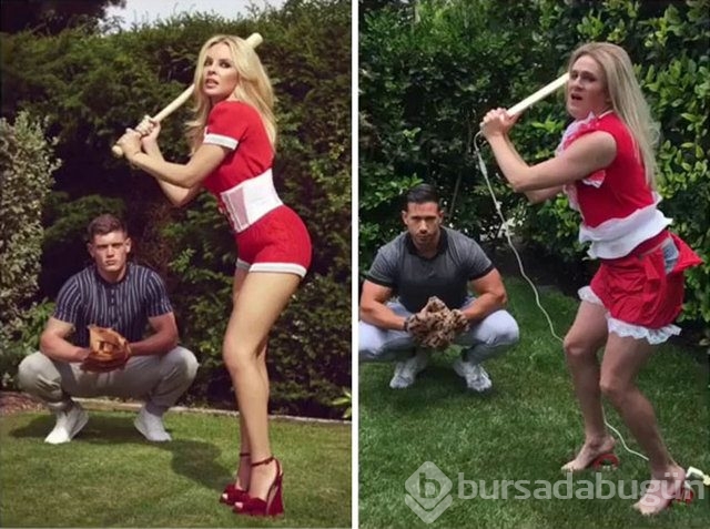 Ünlülerin fotoğraflarını taklit eden adamın fotoğrafları güldürdü