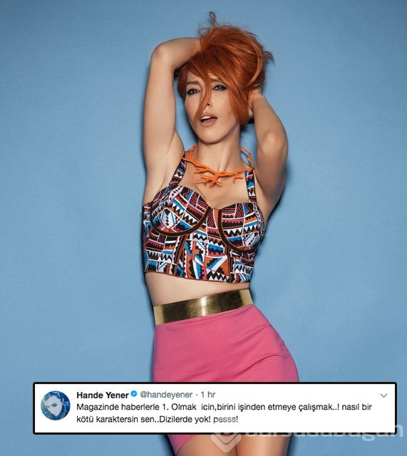 Kavgaya Hande Yener de dahil oldu "Sen nasıl bir kötü karaktersin"