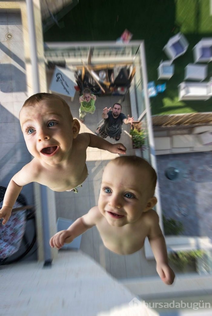 İkiz babasından yaratıcı fotoğraf projesi
