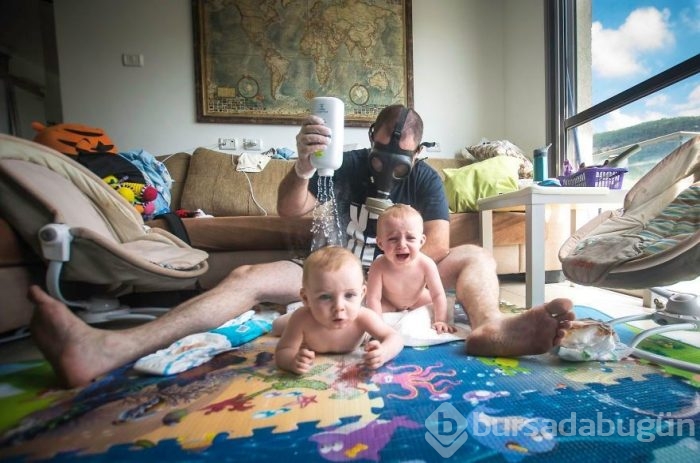 İkiz babasından yaratıcı fotoğraf projesi