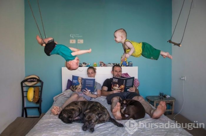 İkiz babasından yaratıcı fotoğraf projesi