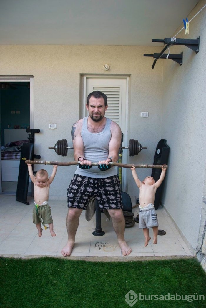 İkiz babasından yaratıcı fotoğraf projesi