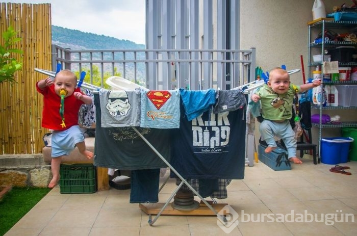 İkiz babasından yaratıcı fotoğraf projesi