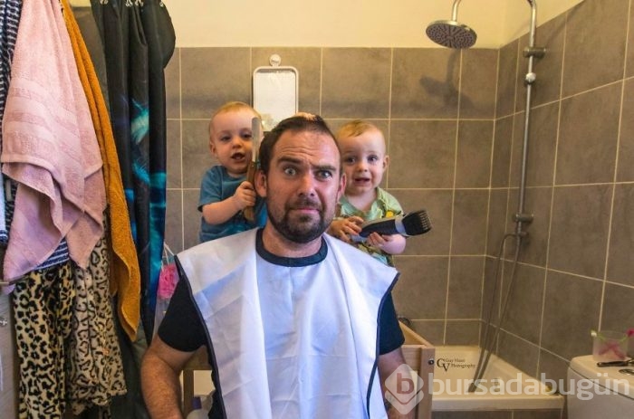 İkiz babasından yaratıcı fotoğraf projesi
