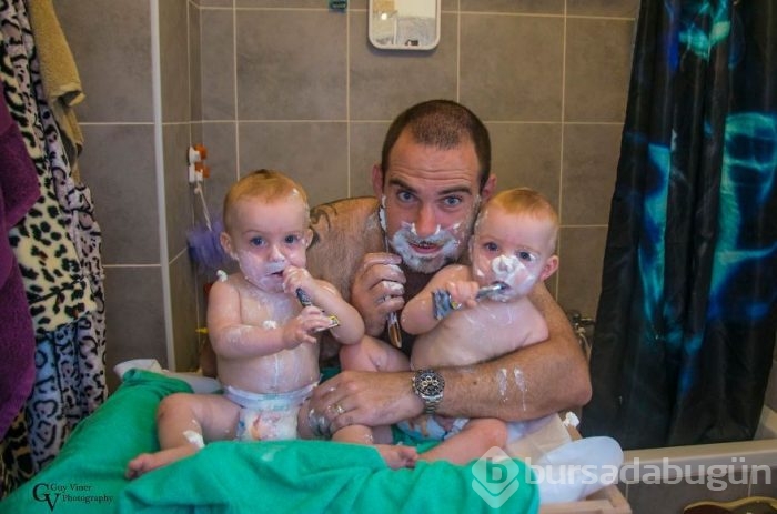 İkiz babasından yaratıcı fotoğraf projesi