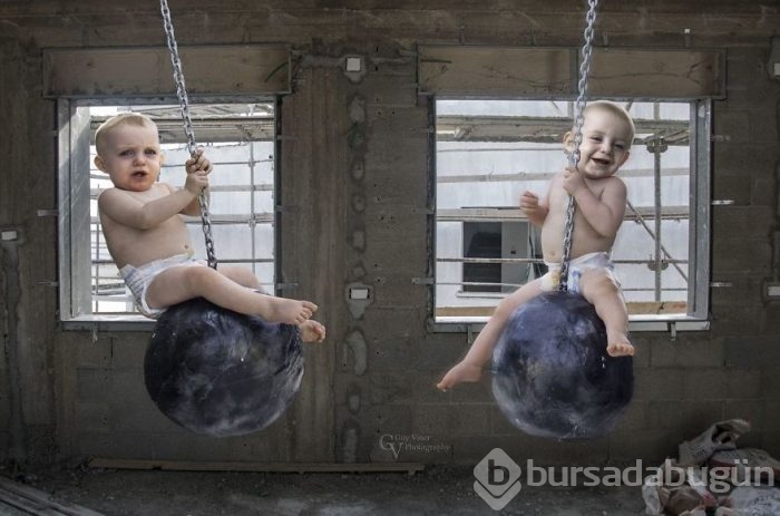 İkiz babasından yaratıcı fotoğraf projesi
