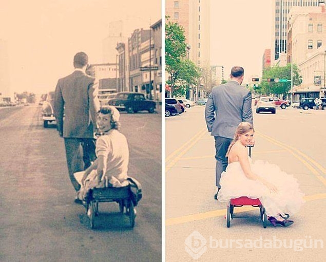 Yıllar sonra aynı fotoğrafları canlandırdılar!