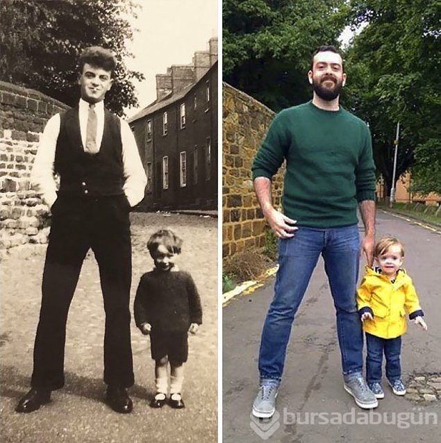 Yıllar sonra aynı fotoğrafları canlandırdılar!