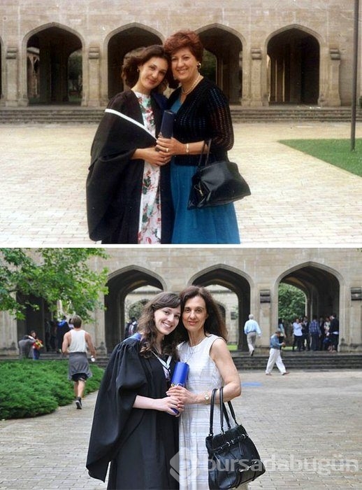 Yıllar sonra aynı fotoğrafları canlandırdılar!