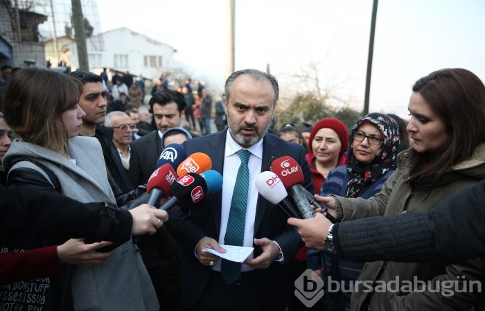 Bursa'da heyelan bölgesi drone ile görüntülendi 