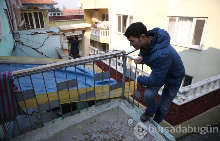 Bursa'da heyelan bölgesi drone ile görüntülendi 