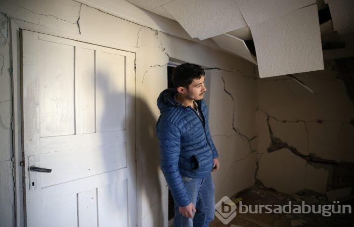 Bursa'da heyelan bölgesi drone ile görüntülendi 