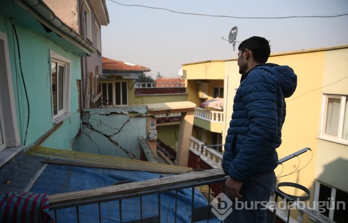 Bursa'da heyelan bölgesi drone ile görüntülendi 