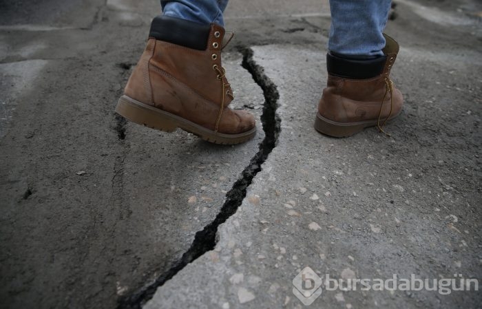 Bursa'da heyelan bölgesi drone ile görüntülendi 