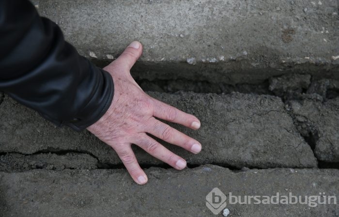 Bursa'da heyelan bölgesi drone ile görüntülendi 