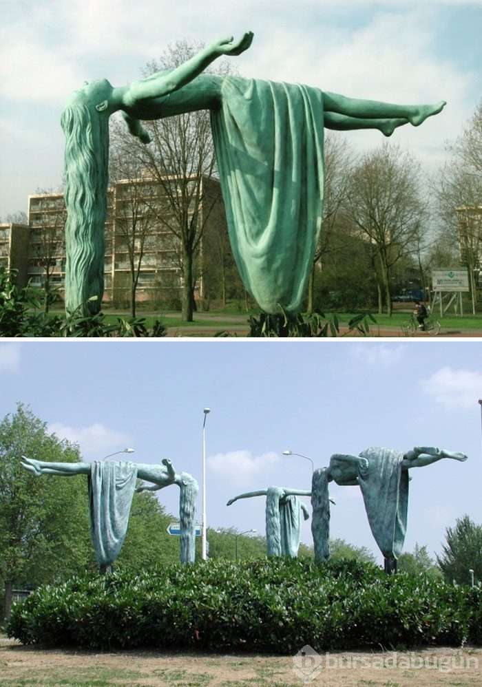 Yer çekimine meydan okuyan heykeller